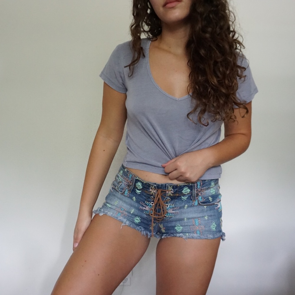 Kendall and Kylie Boho Denim Shorts